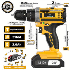 20V Industrial Cordless Drill Kit