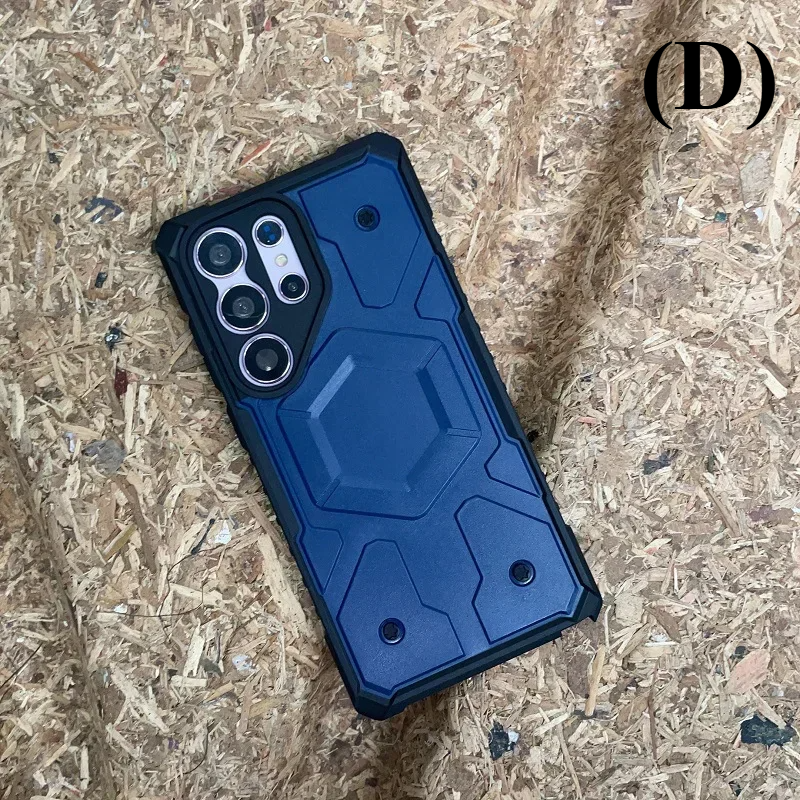 Shockproof Rugged Magnetic Case - for Samsung Galaxy S24 Series - D - Dark Blue / Ultra - Phone Cases & Covers