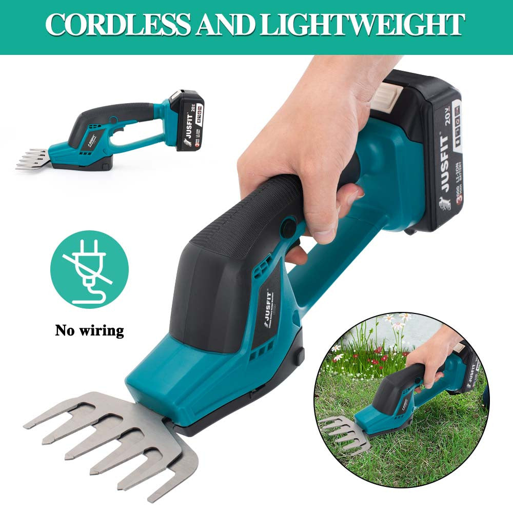 JUSFIT 2-in-1 Cordless Hedge & Grass Trimmer