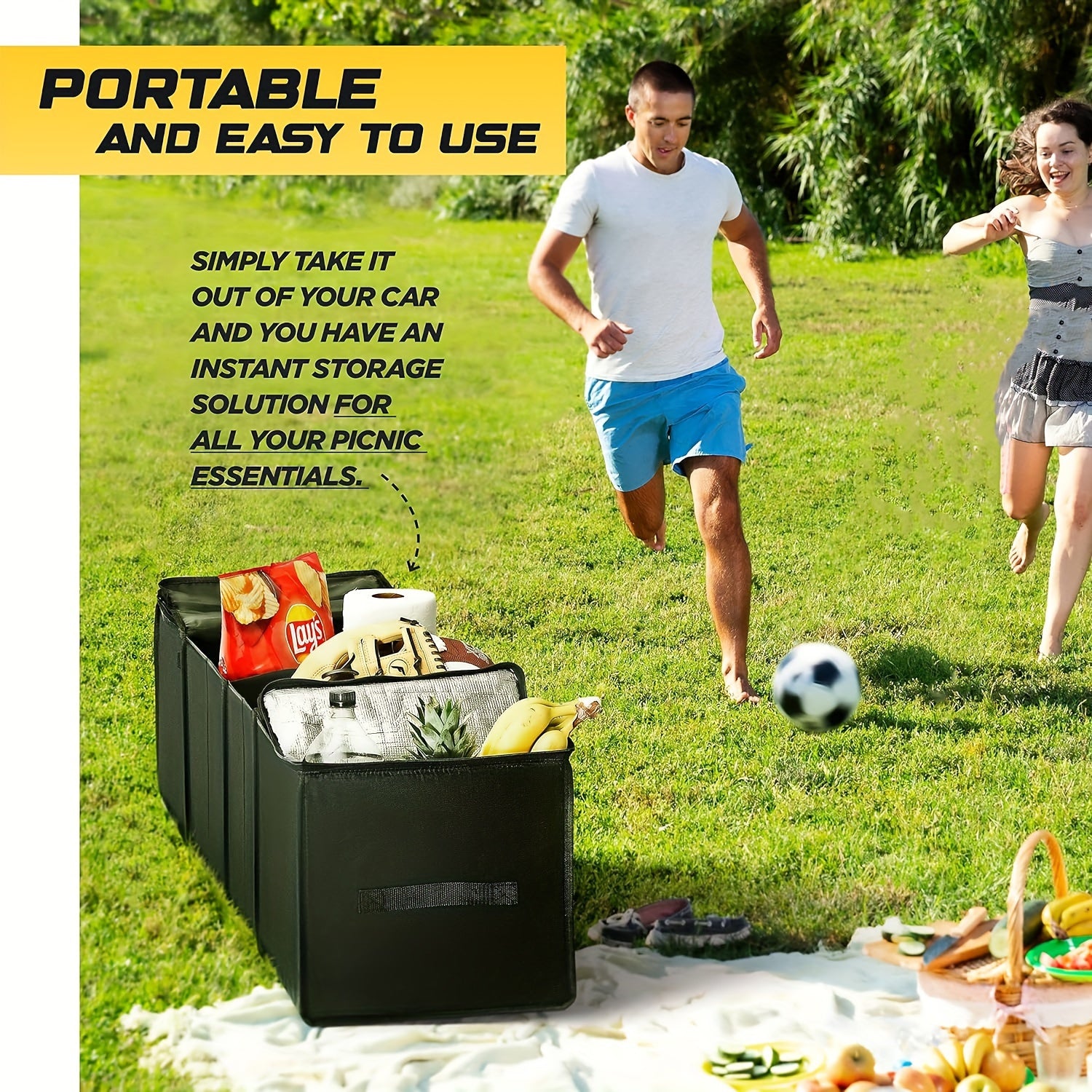 Large Foldable Car Trunk Organizer by Snagg A Storage Box