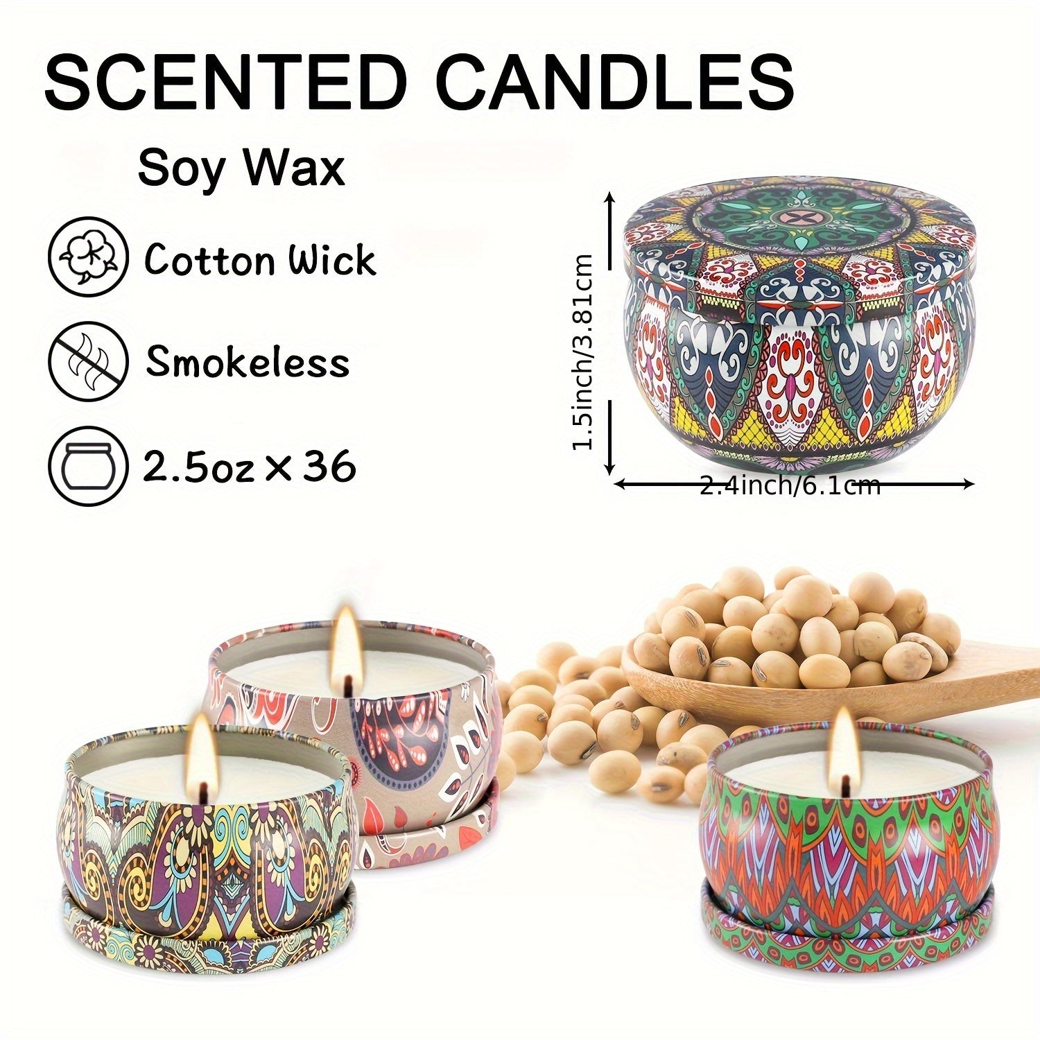 36 Piece Scented Soy Candle Gift Set by Snagg A Candle