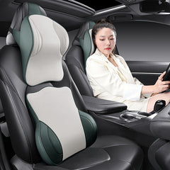 2pcs Nappa Leather Car Headrest & Lumbar Support Set by Snagg A Headrest