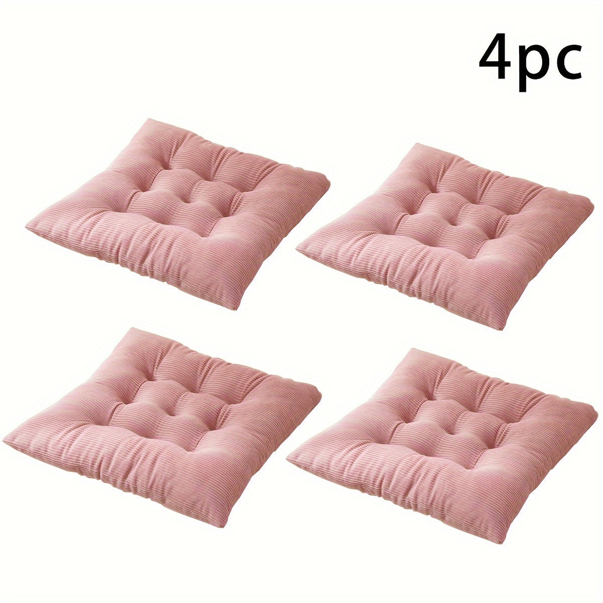 Classic Washable Polyester Chair Pads with Ties – 4 Pack by Snagg A Cushion