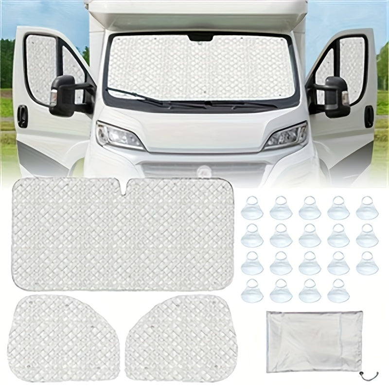 RV Sunshade Set Windshield & Side Window Covers by Snagg A Car Cover