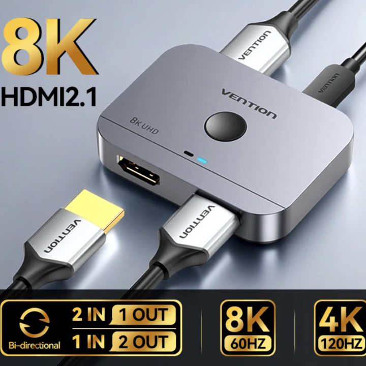 HDMI 2.1 Bi-Directional Splitter for TV, Monitor, Xbox, PS4 & PS5 by Snagg An HDMI Splitter