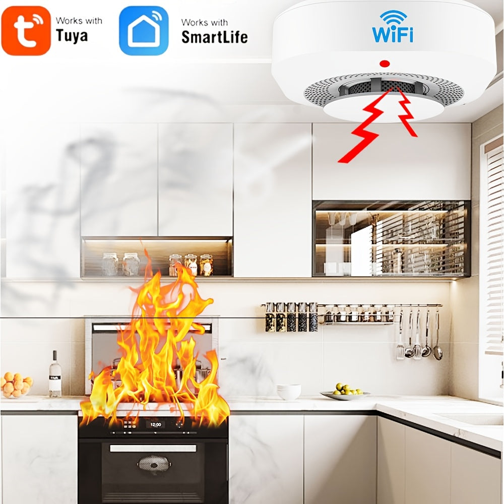 6 Pack Smart WiFi Smoke Detectors – Wireless Interconnected Fire Alarms with Voice Alerts by Snagg A Sensor Alarm