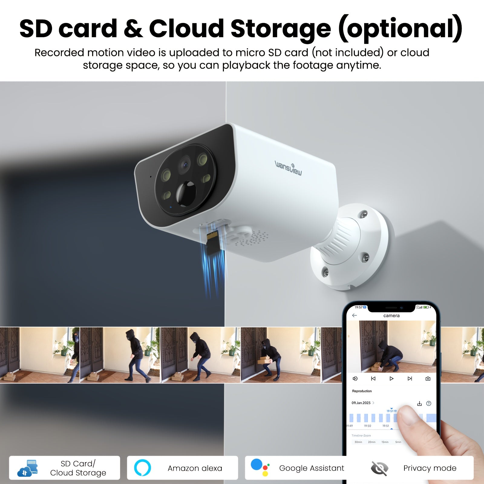 2K Solar Powered Wireless Security Camera Motion Detection & Two-Way Audio by Snagg An Outdoor Camera
