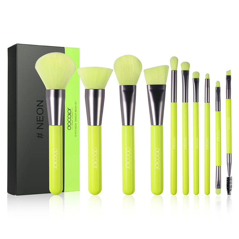 Professional Neon Green Master Series – High Visibility Precision Makeup Brush Collection