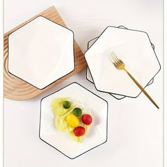 Elegance Ceramic Dinner Plates 8 Inch Brushed Metal Family by Snagg A Plate