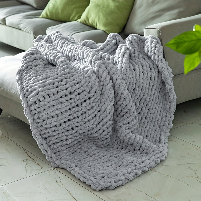 Cozy Chenille Chunky Knit Throw Blanket by Snagg A Throw