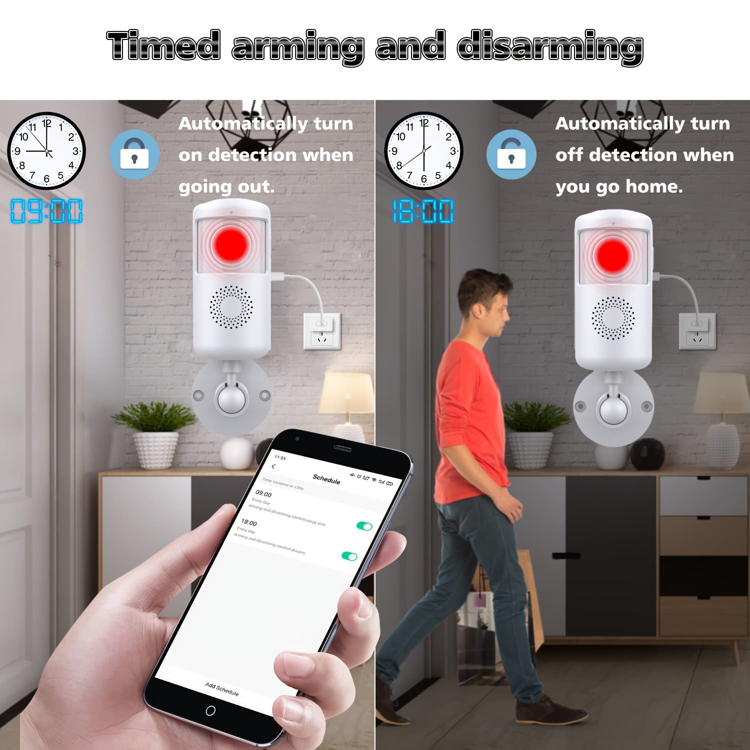 4 Pack Smart WiFi PIR Motion Sensors – Human Body Infrared Detectors with App Alerts by Snagg A Sensor Alarm