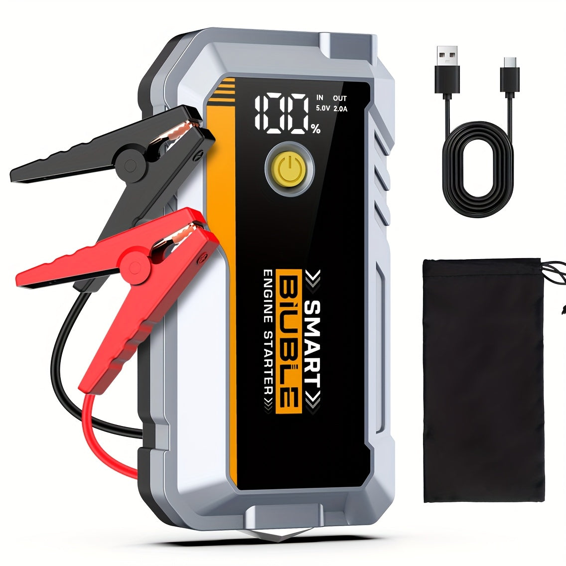 5000A UltraSafe Portable Car Battery Jump Starter – 12V - Silver - Roadside Essentials