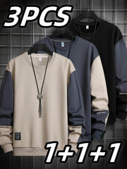 3pcs Men’s Solid Color Hoodies - SnaggIt