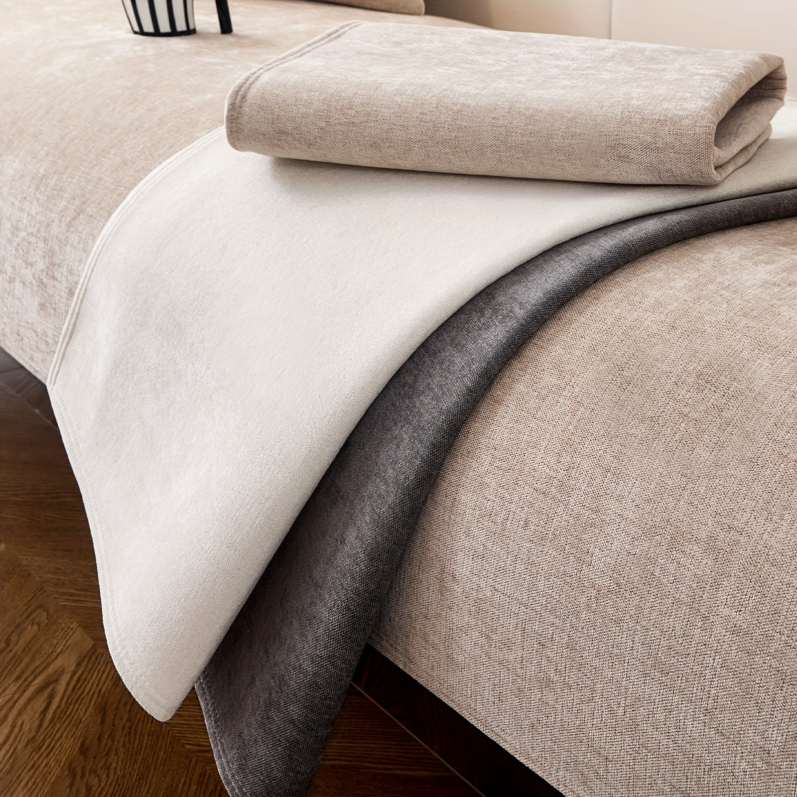 2pcs Yanmo Chenille L-Shaped Sofa Cover by Snagg A Sofa Cover