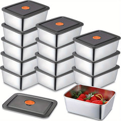 15 Pcs Stainless Steel Food Storage Containers by Snagg A Container