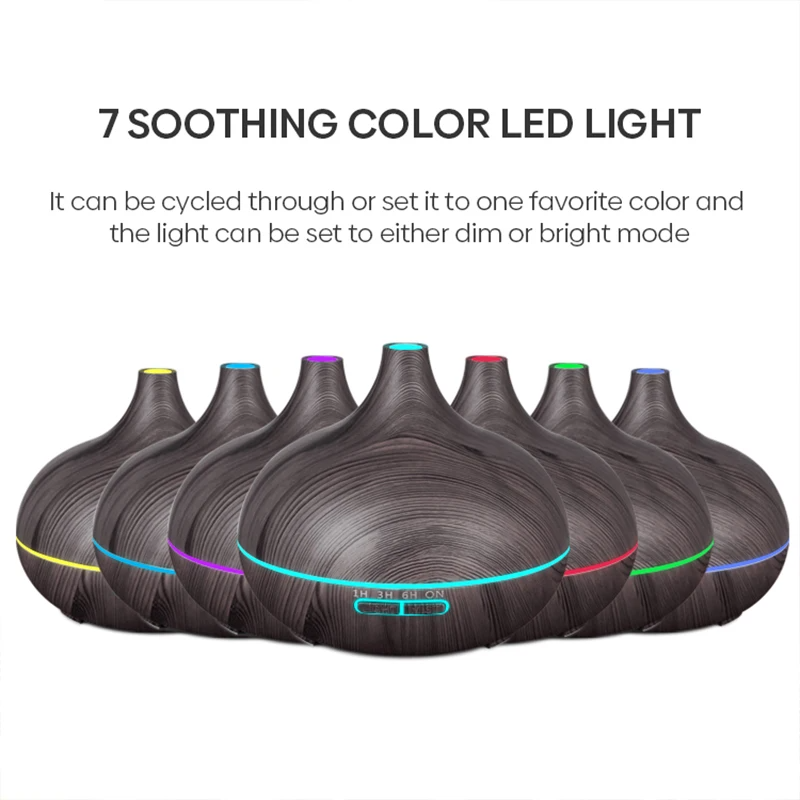 500ml Wood Grain Ultrasonic Aroma Diffuser & Humidifier