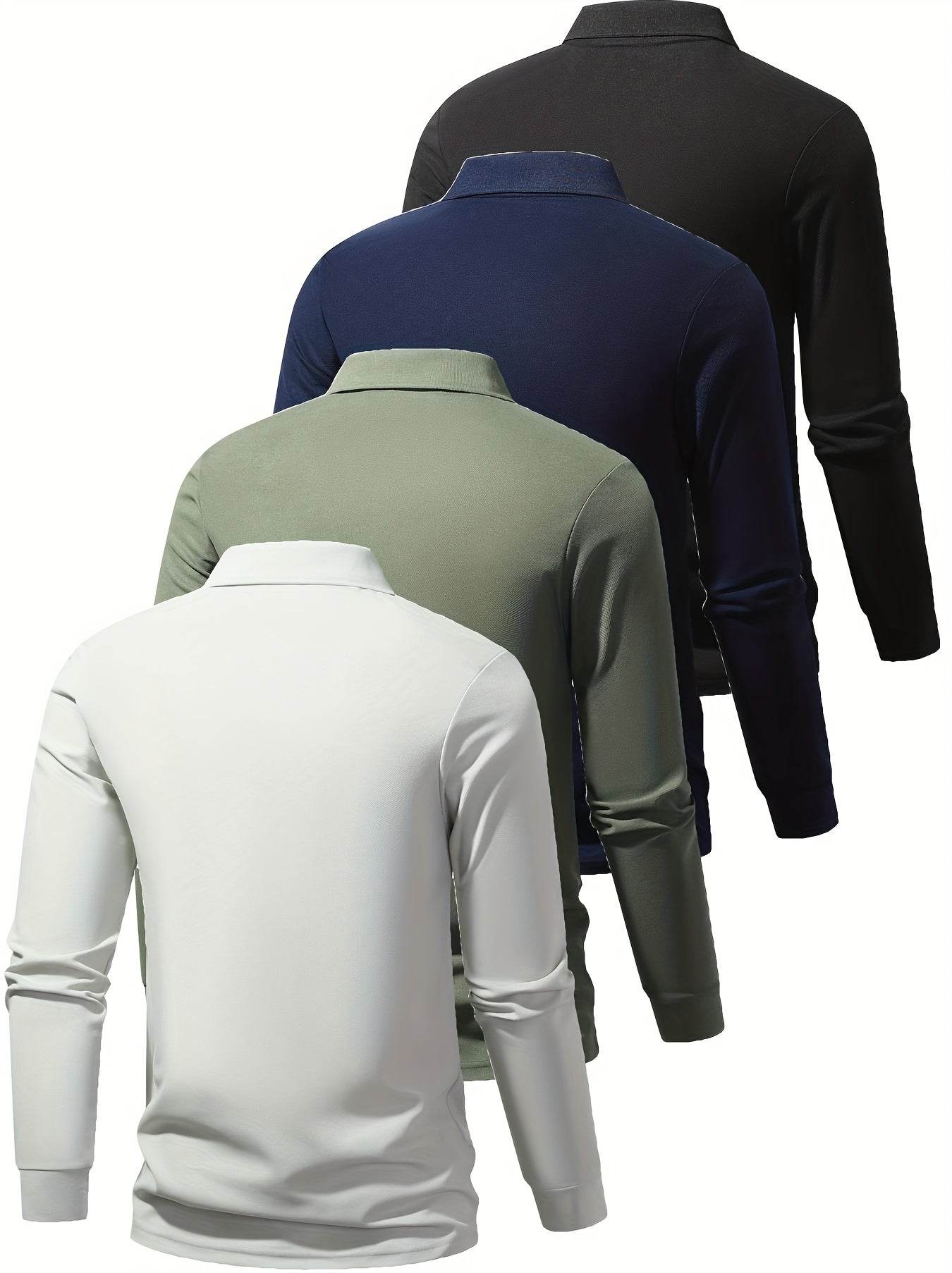 4-Pack Premium Men’s Long Sleeve Golf Shirts - SnaggIt