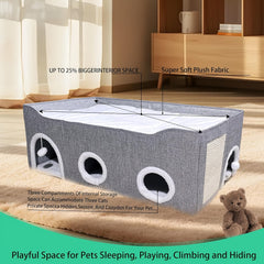 Large Collapsible Cat House with Dual Caves & Play Ball by Snagg A Cave