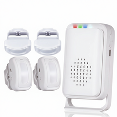 Wireless Motion Sensor Alarm System – 4 Transmitters & 1 Receiver with LED Zone Indicators