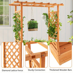 Large Wooden Raised Planter Box with Trellis by Snagg A Garden Bed