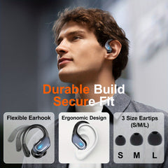 Wireless Earbuds with Dual LED Display | Noise Cancelling In-Ear Headphones with Mic & Earhooks by Snagg An EarBud