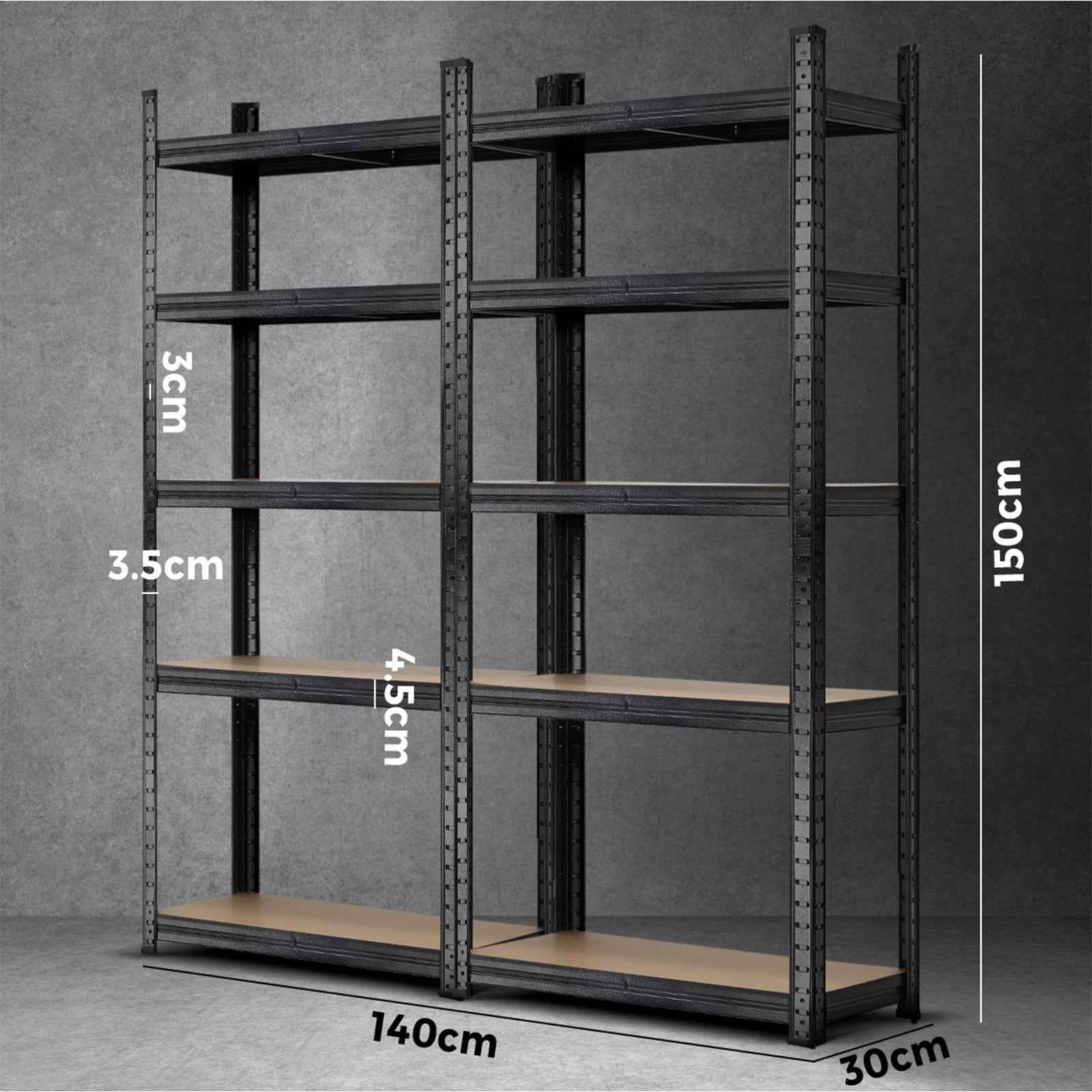 2 Pack 5 Tier Heavy Duty Garage Shelving Set
