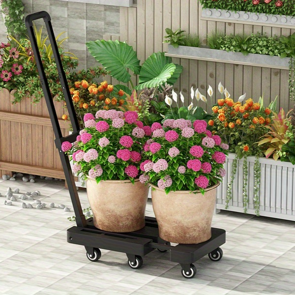 500LB Folding Hand Truck – Heavy Duty Luggage Cart with 6 Wheels & Elastic Ropes - General Tools