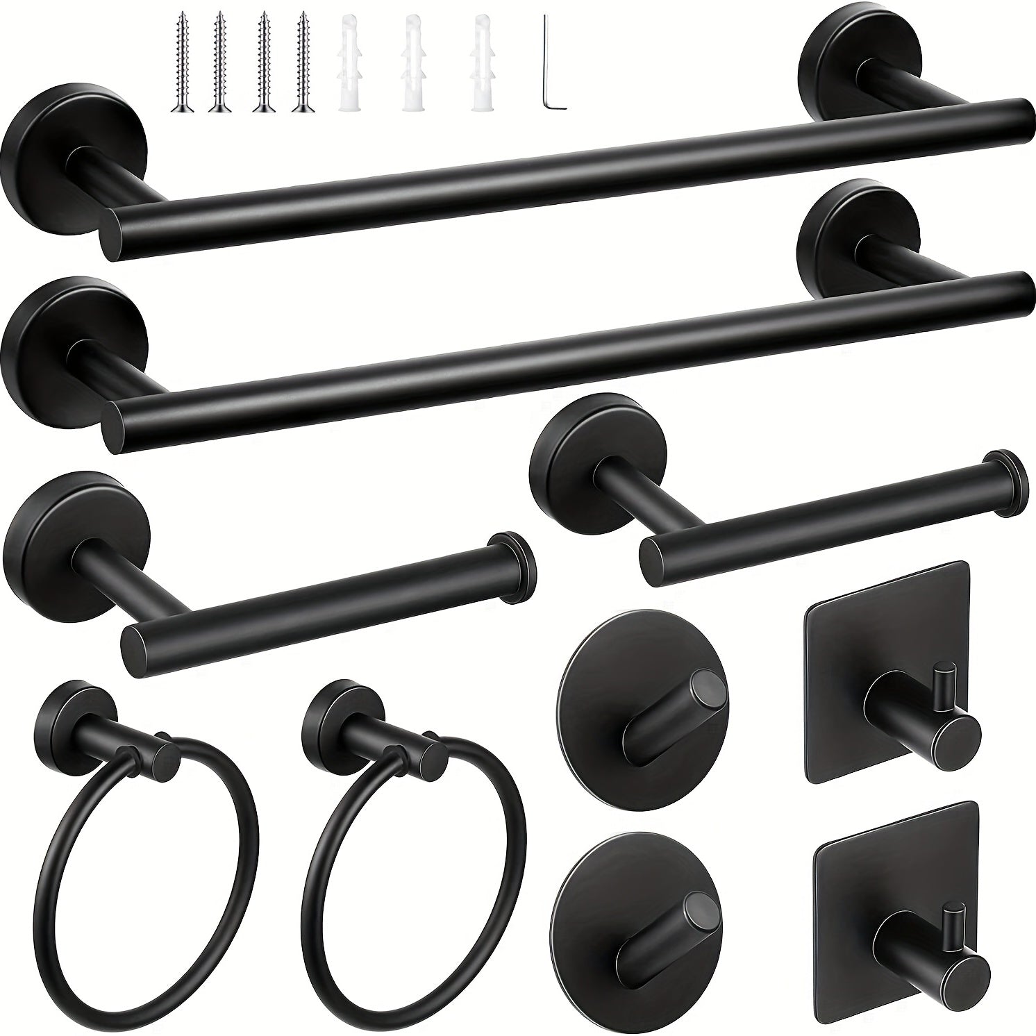 10-Piece Stainless Steel Bathroom Accessories Set by Snagg A Hook