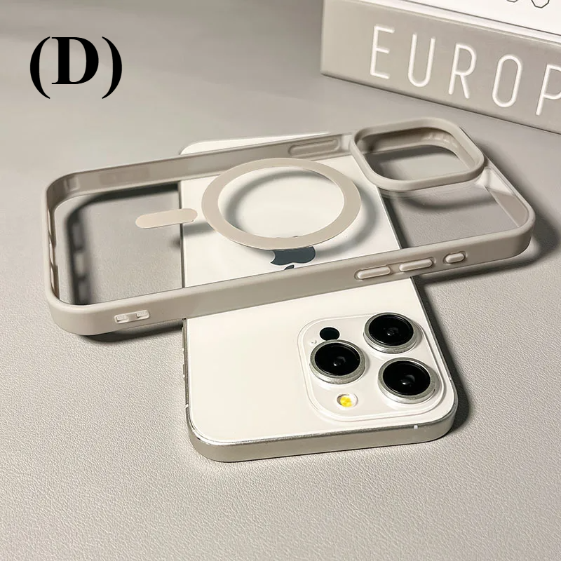 Magsafe Wireless Charging Phone Case - For iPhone 16 Series - D - Gray / Pro - Cases & Covers