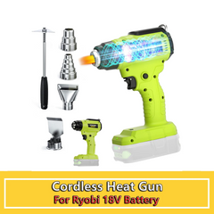 Cordless High Efficiency Heat Gun | 550°C Rapid Heating Tool Compatible With Ryobi 18V Batteries