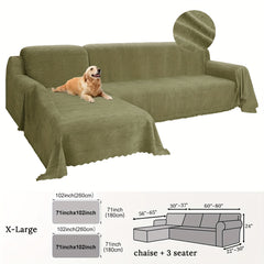 2pcs Chenille Sofa Covers Modern, Pet-Friendly & Double-Sided by Snagg A Sofa Cover