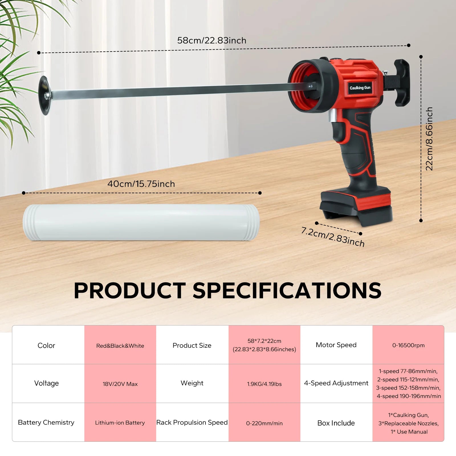 Cordless Caulking Gun 20oz / 600ml by Snagg A Caulking Gun
