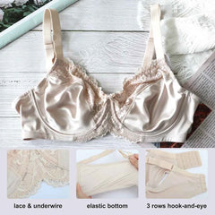 Floral Lace Minimizer T-Shirt Bra | Full Coverage Unlined Non-Padded Everyday Comfort