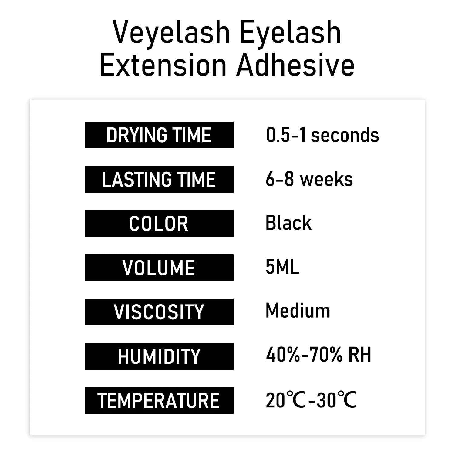Professional 0.5-Second Fast-Drying Lash Adhesive – 7 Week Extreme Retention Formula