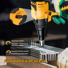 Brushless Electric Rivet Gun 2.4mm-4.8mm Automatic Riveter With LED Light for Dewalt 20V Battery