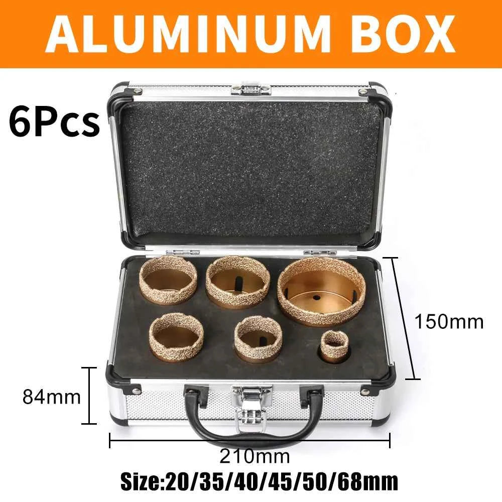 15 Piece Professional Vacuum Brazed Diamond Core Bit Set & M14 Threaded Masonry Hole Saw Kit