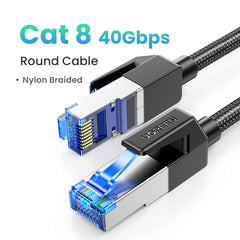 Cat8 Ethernet Cable – 40Gbps 2000MHz Braided LAN Cord for PC, Laptop & PS5 by Snagg A Network Cable
