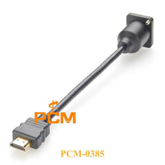HDMI Chassis Mount Extension Cable – Female to Male 4K/2K@60Hz Panel Mount Connector (0.2M)