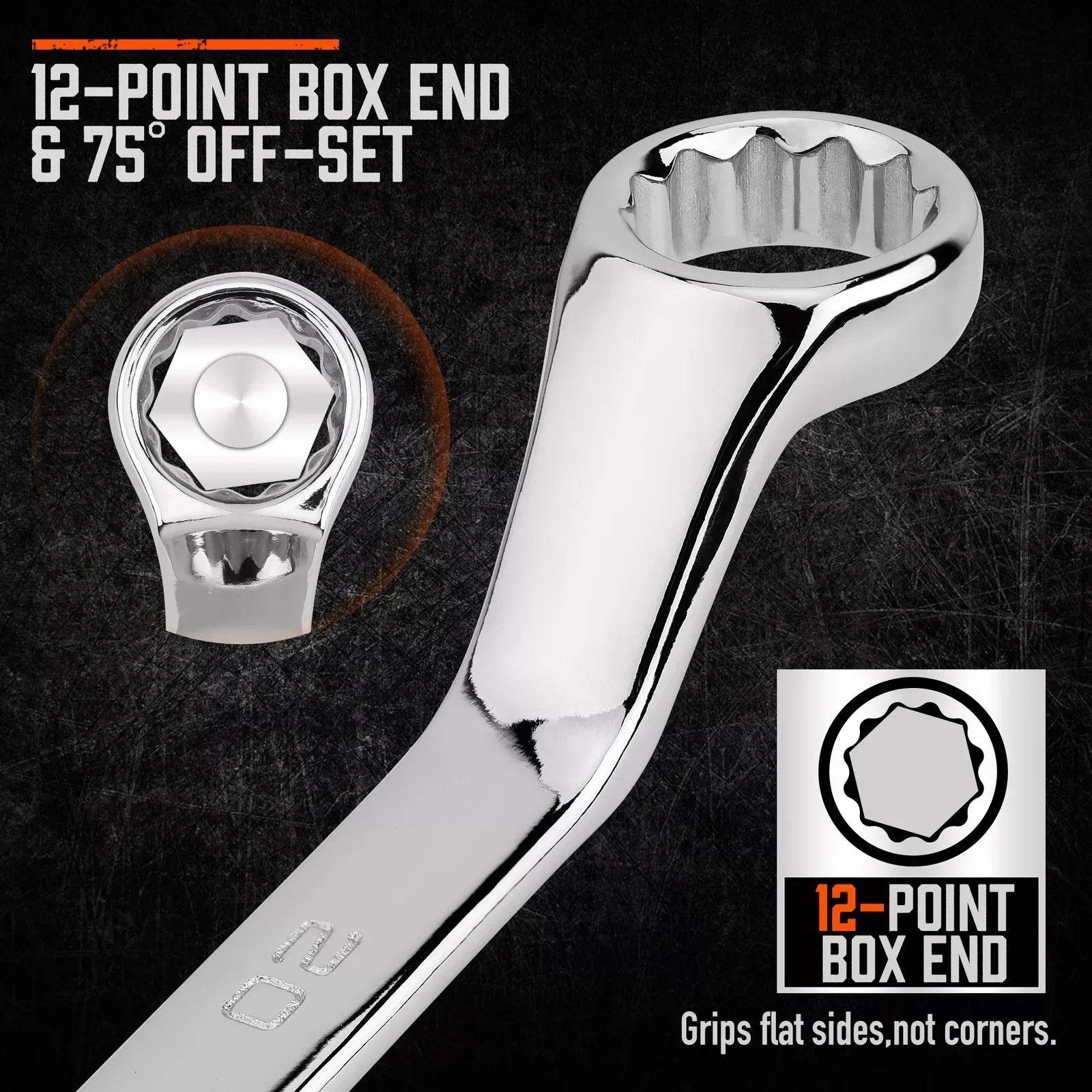 9-Piece 75° Offset Double Box-End Wrench Set - SnaggIt