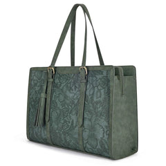 Women's Laptop Briefcase Tote 15.6" – Large Capacity 3-Layer Compartment Office Handbag