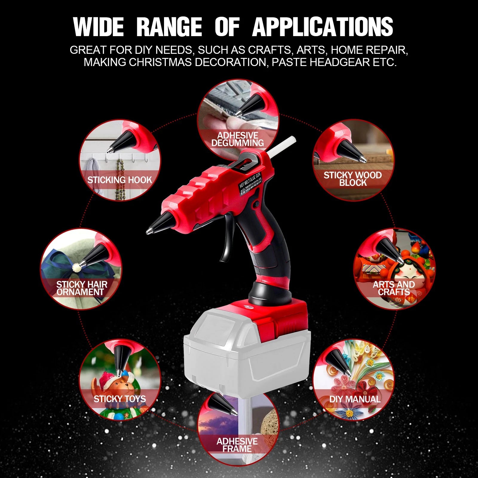 50W Cordless Hot Melt Glue Gun by Snagg A Glue Gun