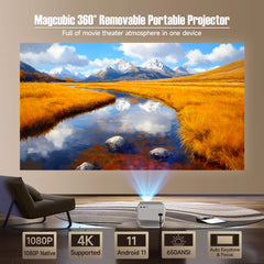 Smart Projector L018 – Native 1080P with 4K Support by Snagg A Projector