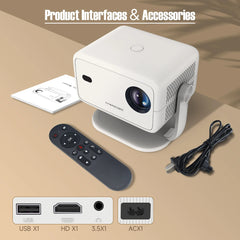 Smart Projector L018 – Native 1080P with 4K Support by Snagg A Projector