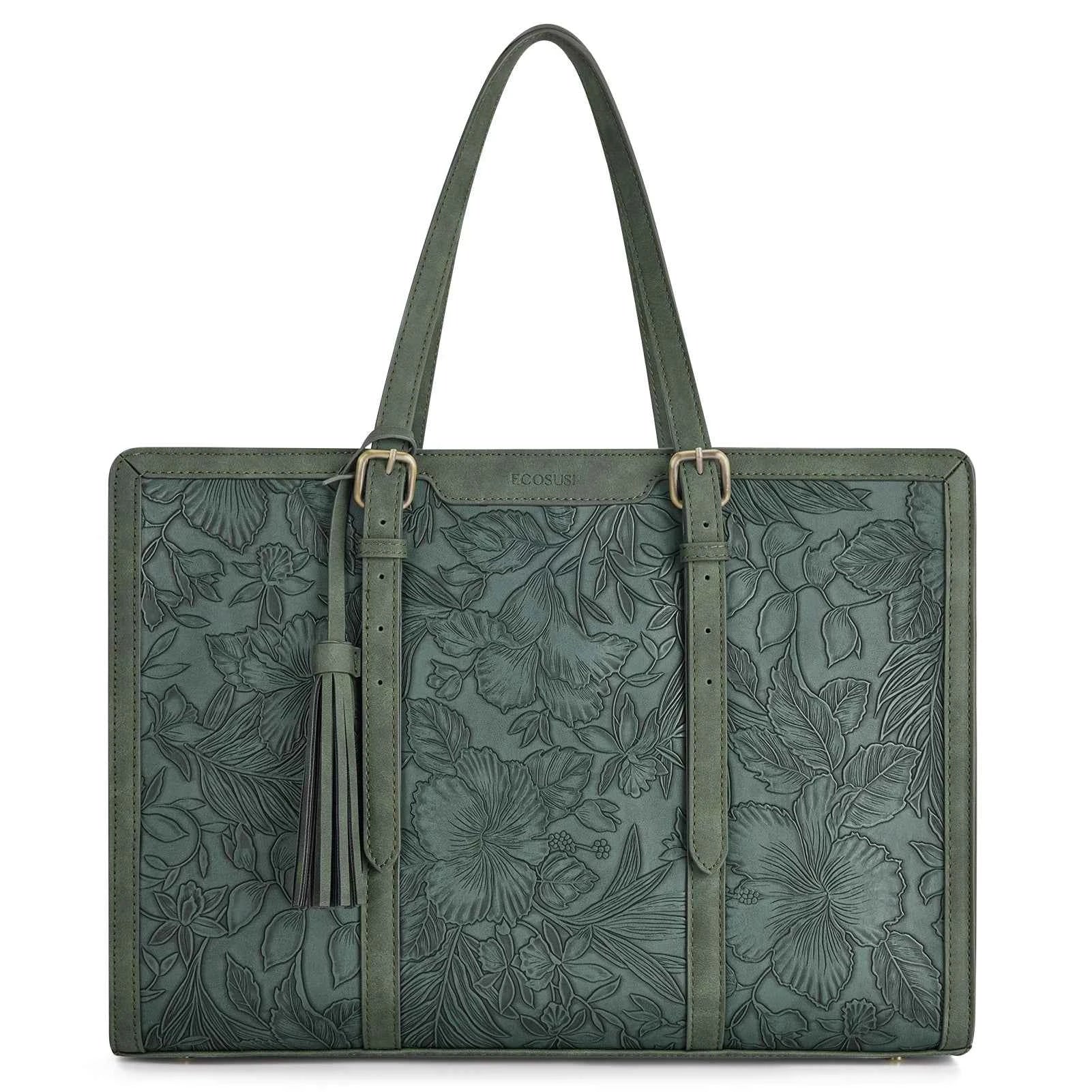 Women's Laptop Briefcase Tote 15.6" – Large Capacity 3-Layer Compartment Office Handbag