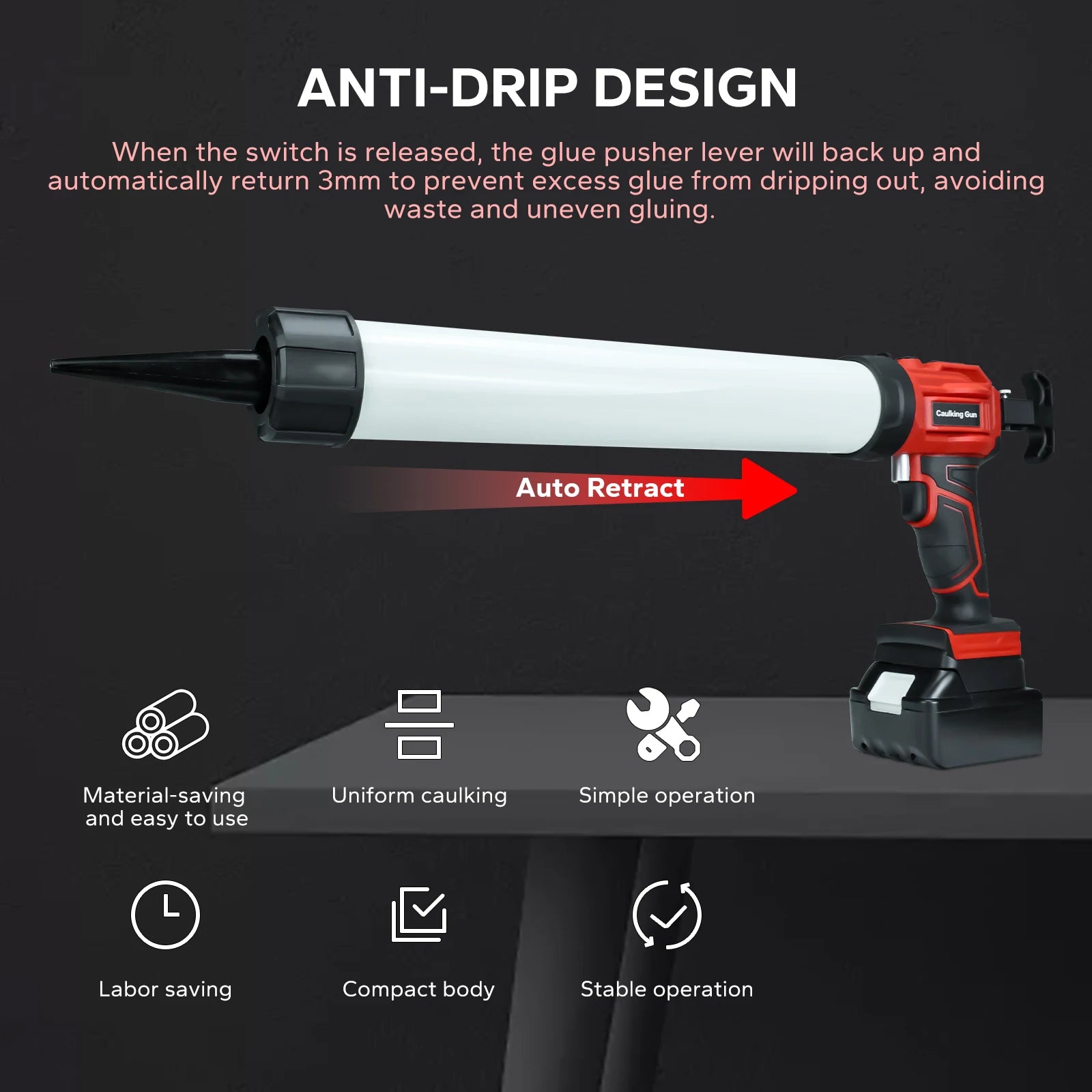 Cordless Caulking Gun 20oz / 600ml by Snagg A Caulking Gun