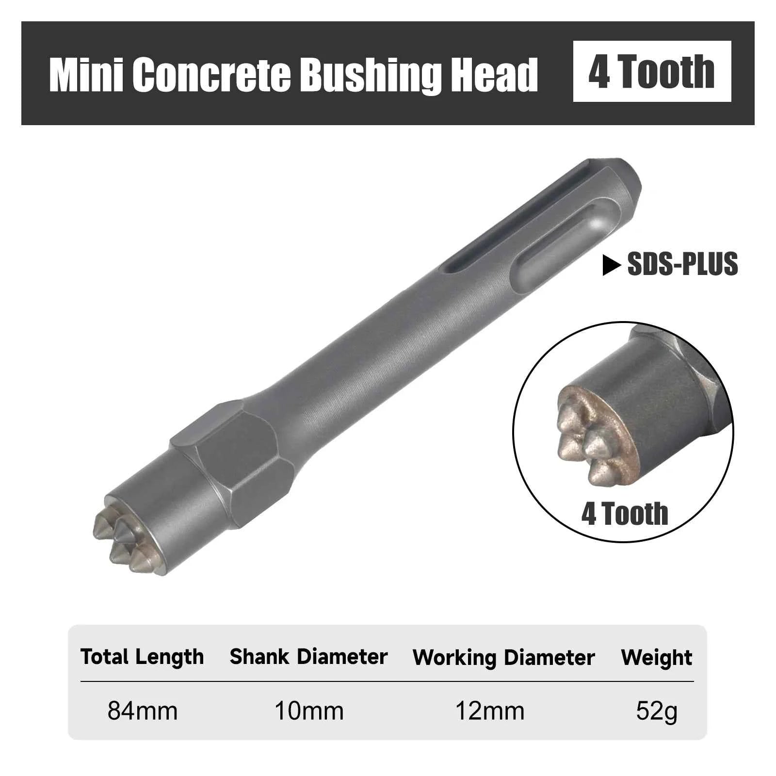 Mini SDS PLUS Concrete Bushing Head | Precision Scabbling & Surface Prep Tool