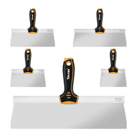 5PCS Stainless Steel Drywall Taping Knife Set 6–14” – Flexible 0.5mm Blades for Wall Repair, Patching & Finishing