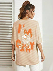 "I'm Okay" Cute Bunny Graphic Tee, Soft Oversized Streetwear T-Shirt