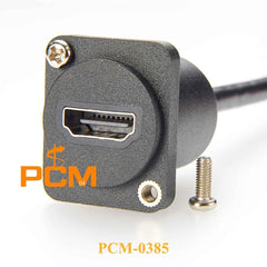 HDMI Chassis Mount Extension Cable – Female to Male 4K/2K@60Hz Panel Mount Connector (0.2M)