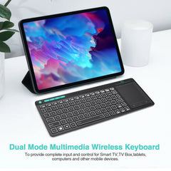 RT518S Dual Mode Wireless Keyboard - Bluetooth & 2.4GHz with Multi-Touch Trackpad